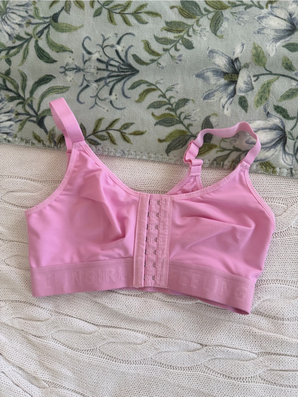 Comfort Front-Closure Pink Surgical Recovery Support Bra